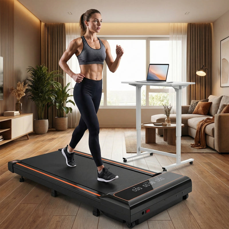 Folding Treadmill for Home, Ultra-Quiet Under Desk Walking Pad, 300 lbs Weight Capacity, 7.5 MPH Fast Running Machine with App & Remote Control