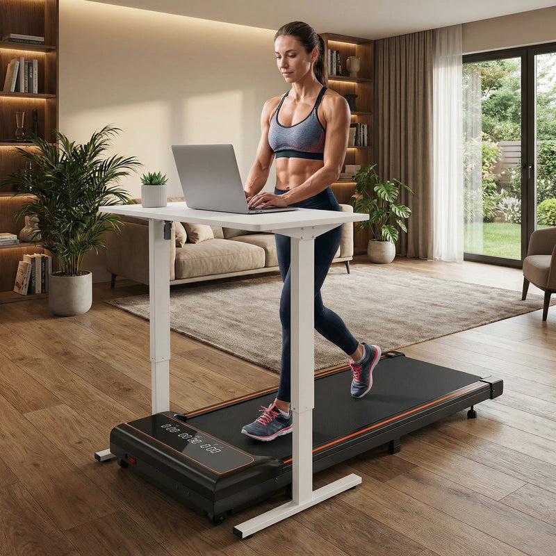Folding Treadmill for Home, Ultra-Quiet Under Desk Walking Pad, 300 lbs Weight Capacity, 7.5 MPH Fast Running Machine with App & Remote Control
