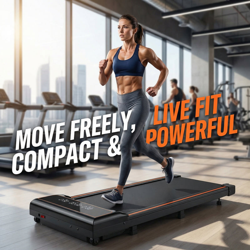 Folding Treadmill for Home, Ultra-Quiet Under Desk Walking Pad, 300 lbs Weight Capacity, 7.5 MPH Fast Running Machine with App & Remote Control